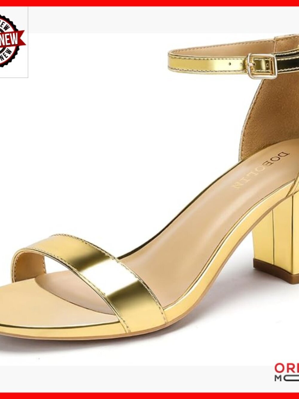 Women's Heeled Sandals 2.5-Inch Chunky Heels Ankle Strap Wide Width